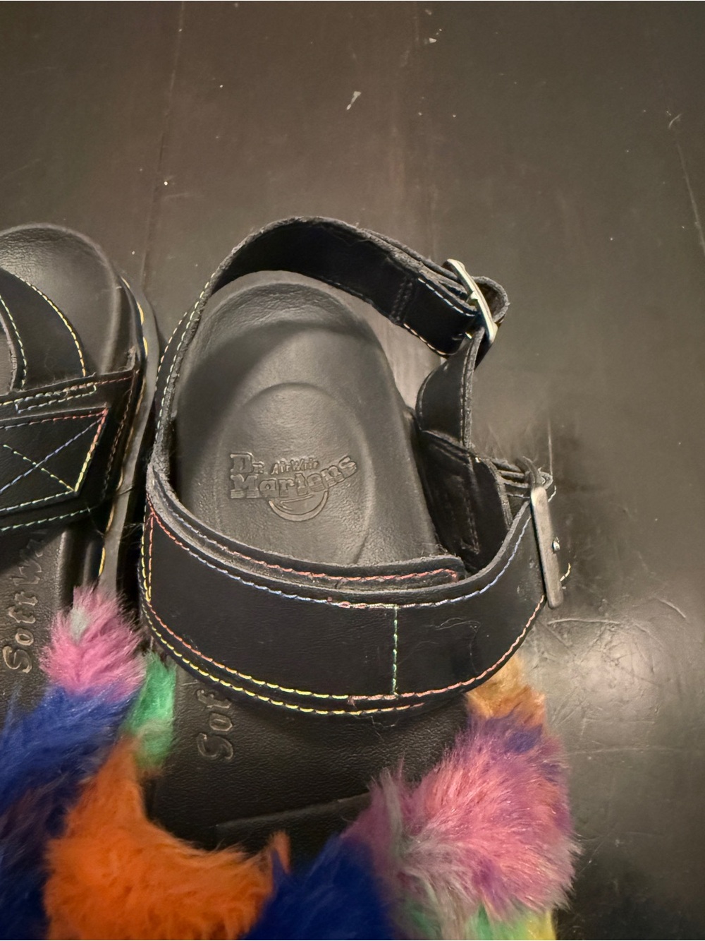 Dr. Martens VOSS II FLUFFY FAUX FUR STRAP SANDALS - Picture 13 of 13